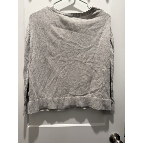 Everlane Women's Gray Knit V Neck Sweatshirt Size XS Extra Small - Picture 4 of 4